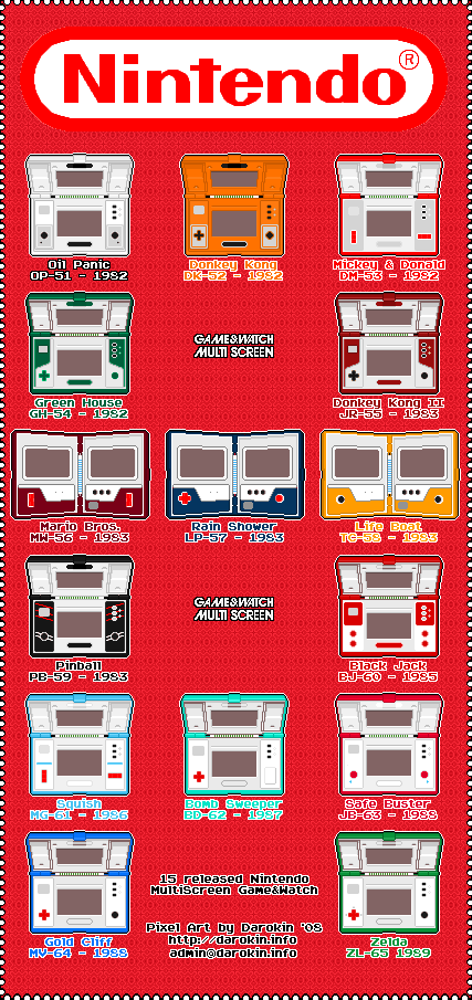 Nintendo Multi Screen Game & Watch wall frame